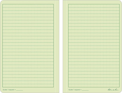Rite in the Rain Weatherproof Soft Cover Notebook, Green Cover, 4.625" x 7.25", Universal Pattern (No. 974)