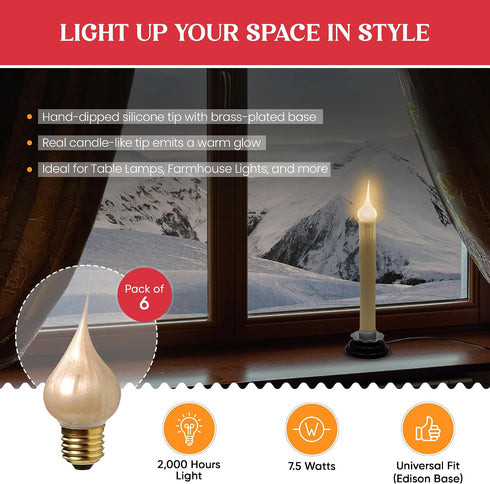 7194PSA Bulbs, 7.5 Pack 6 Bulbs Creative Hobbies Large Medium Base Champagne Silicone Light Watt, Individually Boxed