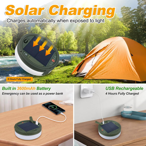4 1 72.2Ft 220LEDs, SMY Lighting in Solar Camping String Lights, Ultra Long String with Solar Powered and USB