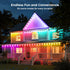 150ft IP67 50 LunaSync Permanent Outdoor Lights, RGBIC Smart LED Eaves Lights with App & Remote Control, Waterproof