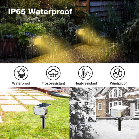1 Pack 3 2-in-1 nipify Solar Spot Lights Outdoor Motion Sensor with Modes,Solar Spotlights Outdoor Waterproof Auto