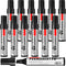 Teling Jumbo Size Permanent Markers - 12 Pcs Bulk Chisel Tip Big Marker Pens for Industrial Use
