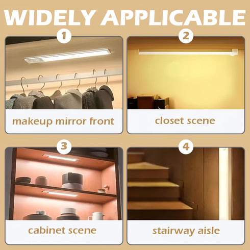 Closet, 2Pcs, 10cm/3.9in) Punch-Free Smart Sensor Magnetic Rechargeable LED Lights, New Wireless Intelligent Motion
