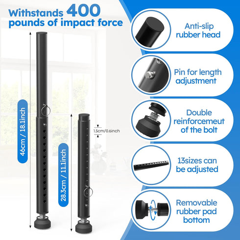 Jammer 1 WooFog AdjustableShortWindow Security Bars for Inside Windows, Window Safety Bars for Sliding/Vertical