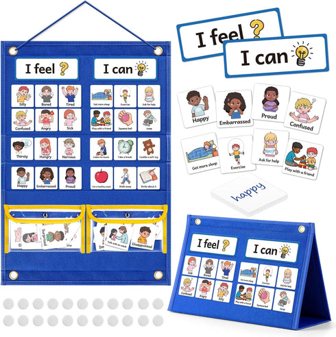 Kasfalci Feelings Chart, Social Emotional Learning Activities,Autism Learning Materials, ADHD Tools,Behavior Management,Anger Management