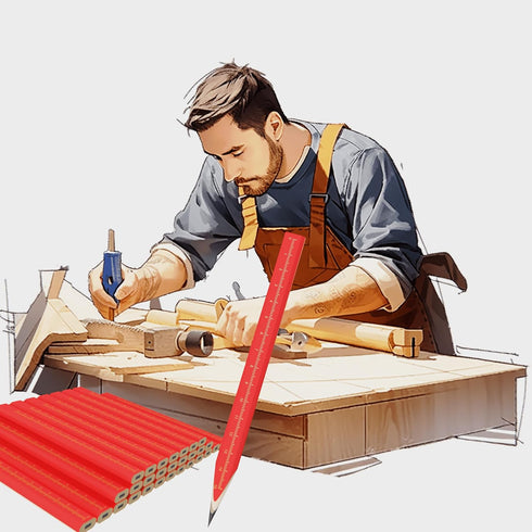 25 PCS Carpenters Pencil Construction Pencils, Carpenter Marking Pencil for Woodworking Concrete Scriber Marking Tool pica pencils by KR. LIF