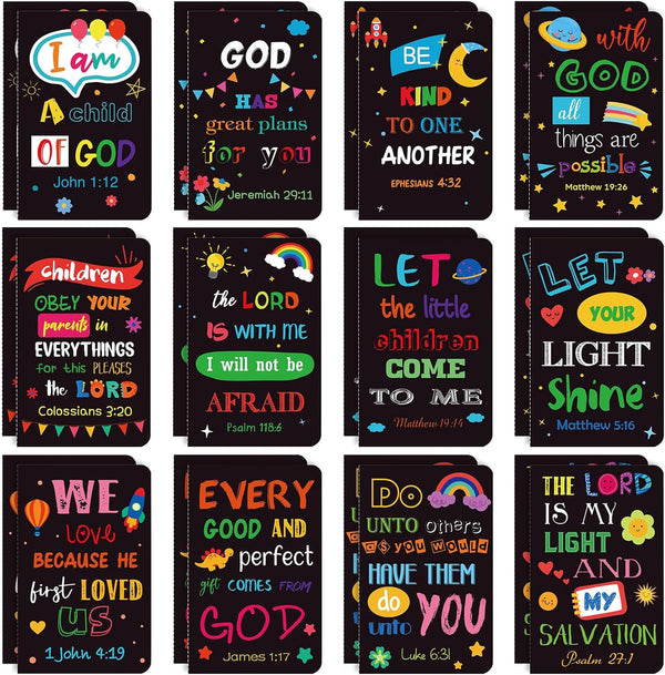 Bible Verse Notebook - Christian Inspirational Mini Notepads, Small Pocket Notebooks, Religious Motivational Gifts for