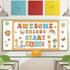 gisgfim Classroom Bulletin Board Decoration Set with Welcome Banner and Groovy Hippie Decor for Schools