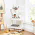 SONGMICS Rolling Cart, 3-Tier Storage Trolley with Handle, Utility Cart for Bathroom Laundry Room, White UBSC067W01
