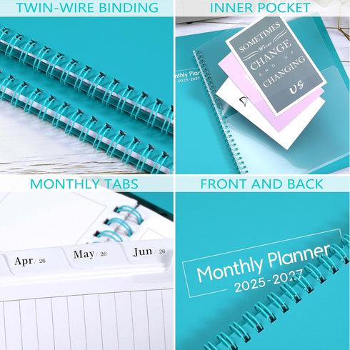 Monthly Planner 2025-2027, 8.5'' x 11'', 2-Year Planner from July 2025 to June 2027 with Inner Pocket