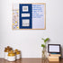 IVEI Combination Board - Pin and White Board Combo, Dry Erase and Bulletin Board, 15in X 19in, All Purpose (Blue)