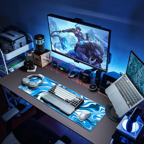 Canjoy Large Gaming Mouse Pad - Fluid Pattern, 31.5x11.8inch Extended Computer Mouse Mat for Gaming, Office, Home