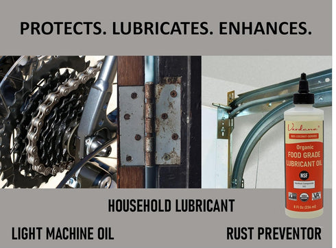H1, 8 Oz Verdana Food Grade Lubricant Oil Organic, Kosher, NSF Non-GMO Petroleum-Free Light Machine Oil for Meat