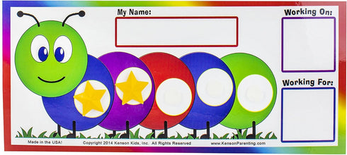Kenson Kids “I Can Do It!” Caterpillar Token Board, Colorful Magnetic Reward Chart for Ages 3-10