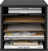 Ballucci 5 Tier Adjustable File Organizer Paper Sorter, Office Desk Organizer, 13 5/8" x 9 1/4" x 12", Black