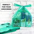 KitchenDine 100 Count 22" 12" (100) Eco Green Plastic Bags - Biodegradable Shopping Bags-Thank You - x Carry Out Bag.