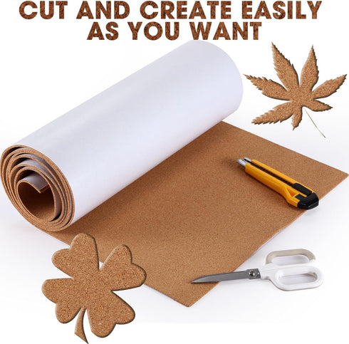 Colarr Self Adhesive Cork Board Roll, 148"x16", 3mm Thick Natural Cork Sheet for DIY Wall Office Supplies