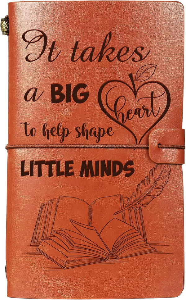 Teacher Leather Journal, 136 Pages, Retro Diary Writing Notepad, Teacher Appreciation Gifts for Teacher's Day,