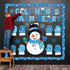 Faccito 70 Pcs Winter Snowman Bulletin Board Set, Blue Gloves and Snowflake Cutouts for Christmas Classroom Decor