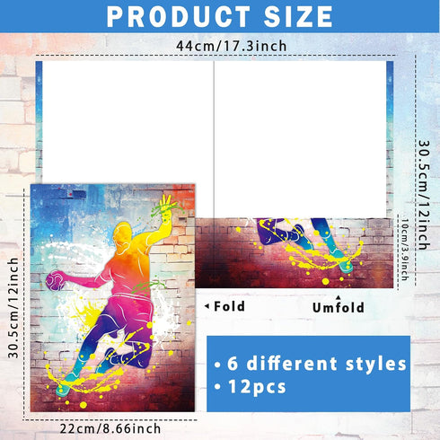 Sport Pocket Folders, Basketball Football Theme, Back to School Supplies, 12 Count, 8.6 x 11.8 Inch