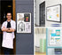 Swansea Enclosed Bulletin Board, Dry Erase Noticeboard, Lockable Display Boards, White with Aluminium Frame, 20x16inch