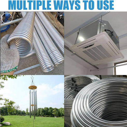3/8 Metal Fuel Line, 3/8" OD Aluminium Coiled Tubing for Refrigeration, Automotive Oil Pipe, Brake Line, 10FT