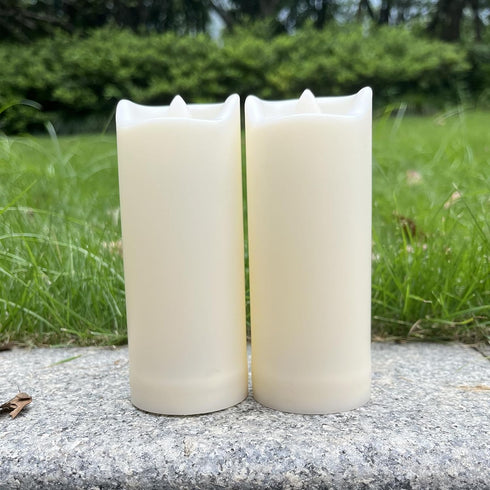2"x 5" LED Flameless Candles with Timer Battery Operated Outdoor LED Lights