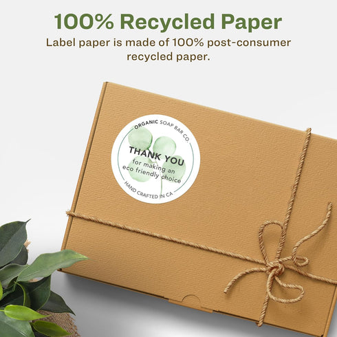 Avery EcoFriendly Matte White Recycled Round Labels, 2" Diameter, 120 Printable Labels, Permanent Adhesive, Laser/Inkjet
