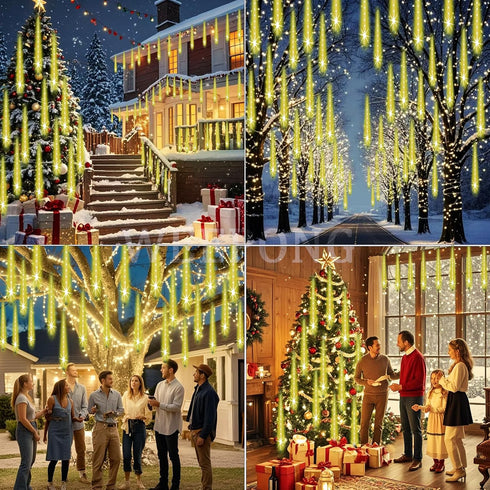 12 inch 8 192 Weepong Christmas Lights Outdoor Falling Rain Meteor Shower Lights Tube LED Snowfall Icicle Cascading