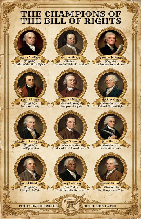 Set (12 Pack) 11x17 JELLY BEAN GENIUS US Founding Documents Poster - Constitution, Bill of Rights, Declaration