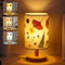 WSYEAR Pressed Flowers Bedside Lamp, Charming Floral Table Lamp with Wood Base for Bedroom