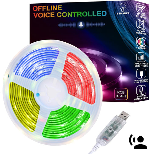 AI Voice Activated Under Bed Lights Strip,Indoor Kids Bedroom Night Lights RGBW,