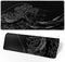 Japanese Sea Wave Large Mouse Pad, Anime Black Gaming Desk Pad, 3mm Thick Non-Slip Rubber Base, 31.5 x 11.8 Inch