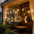 138 8.2 8 Dazzle Bright Ramadan Curtain String Lights, LED FT Warm White Star Moon Window Lights with Timer