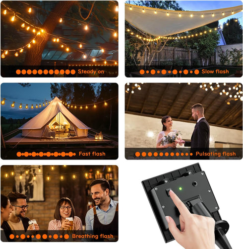 Bulbs IP65 Dimmable Kawaya Outdoor String Lights, LED Patio Light, Shatterproof Edison Globe - Waterproof Hanging Light