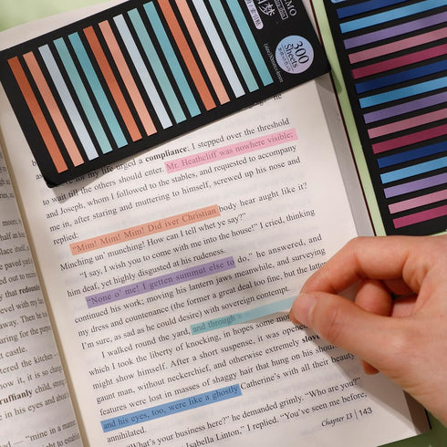 HAUTOCO 3600pcs Transparent Highlighter Tape, Removable Sticky Notes for Annotating Books, Office Supplies
