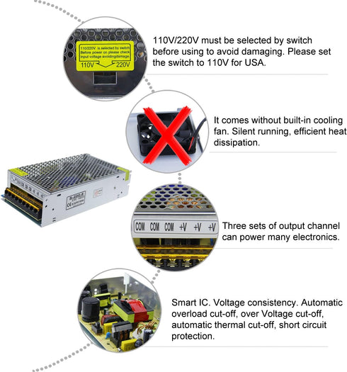 5V 40A 200W 110V/220V 5 40 2 WS2812B WS2811 ALITOVE DC Power Supply Power Adapter AC to DC Volt Amp Converter Low