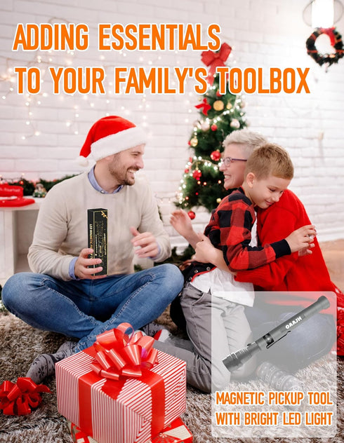 oaajh 3 2025, Christmas Stocking Stuffers for Adults, Magnetic Pickup Tool with LED Lights, Telescoping Magnet