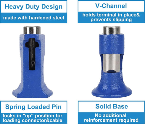 CNSPEED Hammer Hammer 16 4/0 Lug Crimper Tool, Solid Crimper for Battery and Welding Cables AWG TO Wire Gauge (Blue)