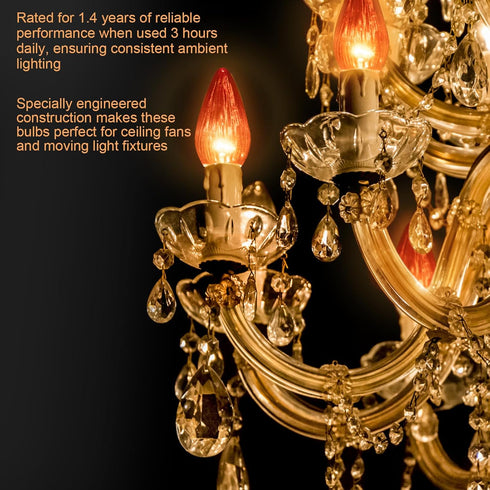 LikeLion 4 Pack 25W Bulbs, 120 Amber Flame Tip Chandelier Decorative Glass, Lumens
