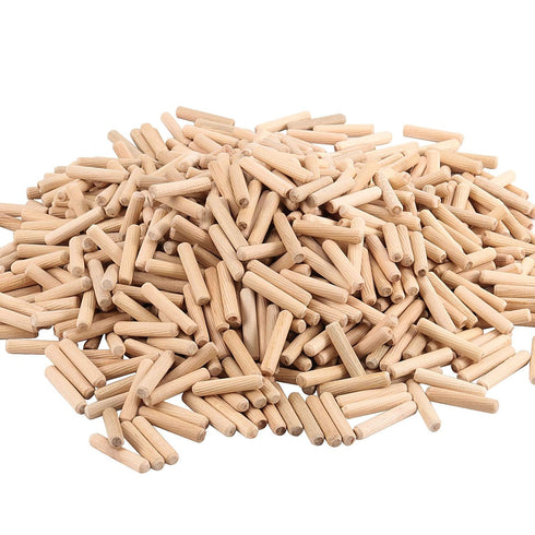 1000 Pieces 5/16" x 1 1/2" Fluted Wooden Dowel Pins, Hardwood Tapered Pins for Woodworking DIY Projects