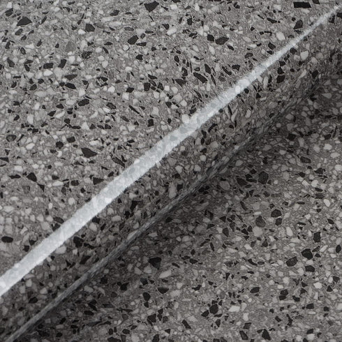 Dark Gray Terrazzo Contact Paper, 78.8" X 16" Peel and Stick Wallpaper for Bathroom and Desk