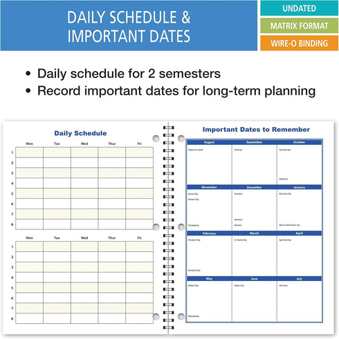 Elan Publishing Company Student Academic Planner - 8 1/2 x 11" Weekly View (AOTAP-Undated)