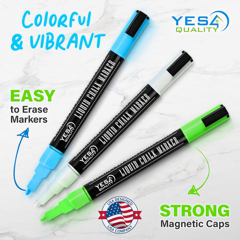 Magnetic Black Dry Erase Board for Fridge, 17 x 11 inch, Stain-Resistant with Neon Chalk Markers & Eraser
