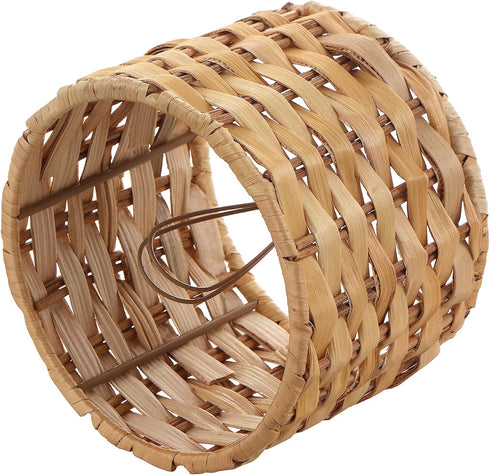 Aspen Creative 50501-2, 5" 5" 4" Set 2 Drum Clip-On Chandelier Lamp Shade, Natural Banana Leaf, Top x Bottom x Slant