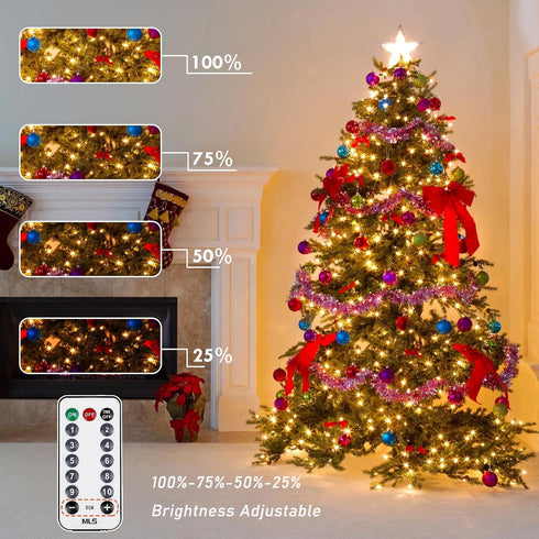 82FT 200 8 LED Color Changing Christmas String Lights with Remote & Timer & Memory Function, Lighting Modes Waterproof