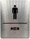 Men Bathroom Sign by GDS, ADA Compliant, Wheelchair Accessible, Raised Icons, Grade 2 Braille, 6" W x 8" H