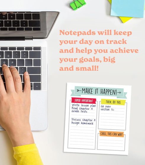 Carson Dellosa Aim High 50 Sheet Note Pads, 5.75" x 6.25" 3-Pack To Do List Notepad for Productivity Desk Office