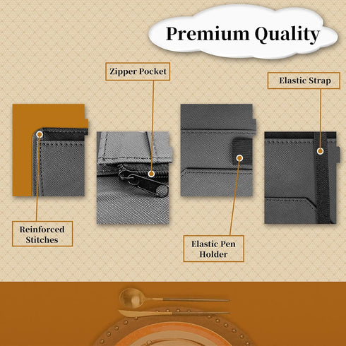 EDGFRTOIO (9 5.5 11 Server Books Pro, Waitress Books with Expandable Zipper Pockets - Large Storage Server Wallet