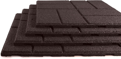 16 16 1 Playsafer Brick Rubber Interlocking Tiles | X | Easy Install for Indoor and Outdoor Use (Brown, Tile)